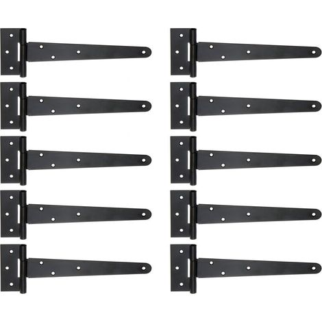 Penture anglaise noire – 248 x 46 mm avec axe pressé – fixation robuste pour portes en bois – Marque (1/2)
