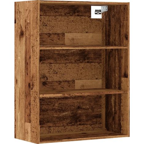 Mobile contenitore moderno a parete per soggiorno 69,5 x 32,5 x 90 cm atmosfera accogliente legno composito finitura effetto legno anticato 020051019