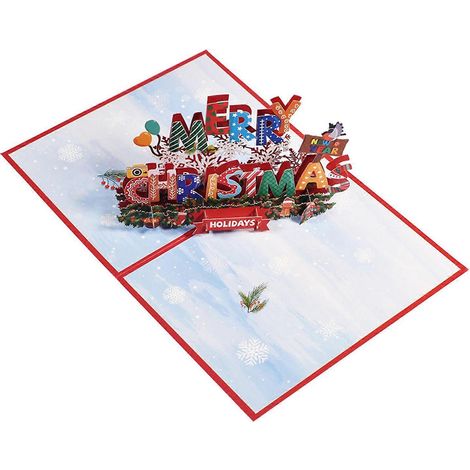 Carte de Noël Pop-up 3D avec Lettres Calligraphiées pour Exprimer Amour et Gratitude (1/4)