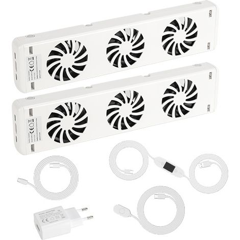 Jiubiaz Radiatorventilator 3-fach, 2er-Set, Temperatursteuerung, für ≤100 cm (1/5)