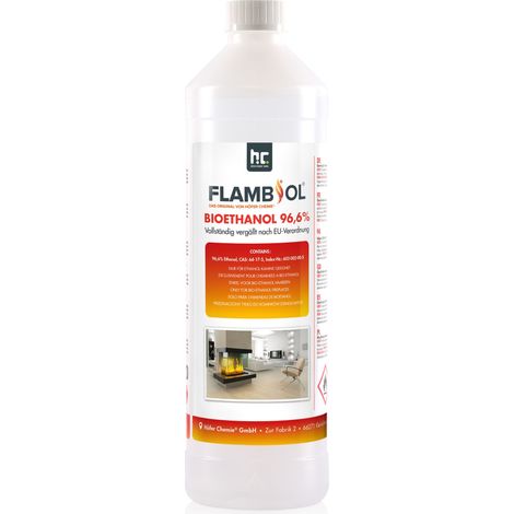 Höfer Chemie Gmbh – Lot de 30 x 1 Litre bioéthanol dénaturé 96,6% – Combustion sans odeur ni fumée – Pour cheminées à éthanol