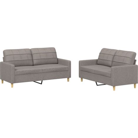 Maison Exclusive - Ensemble de canapés 2 pcs avec coussins Taupe Tissu (1/5)