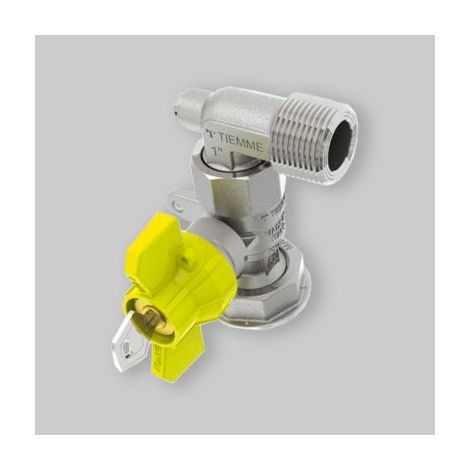Valvola A Sfera Gas Post- Cont. Ad Angolo Con Chiave Colleg. Diretto Al Contatore Tm 1" M X 1"1/4