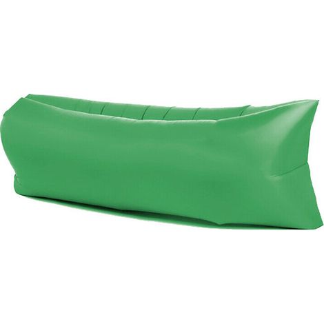 Polyester vert premium 190T (20070cm) Canapé gonflable d'extérieur, matelas pneumatique, fauteuil inclinable une place, coussin de canapé portable pour le camping et la sieste (1/5)