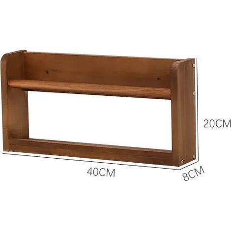 Étagère murale en bois massif (40 x 8 x 20 cm) pour magazines et livres, à suspendre à une porte ou à ranger dans une chambre d'enfant. (1/5)