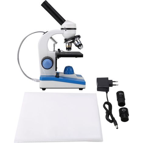 Microscope binoculaire WF10x 40-400x pour laboratoire, instrument scientifique biologique, alimentation 100-240V avec prise UE, grossissement variable, usage expérimental en classe. (1/5)