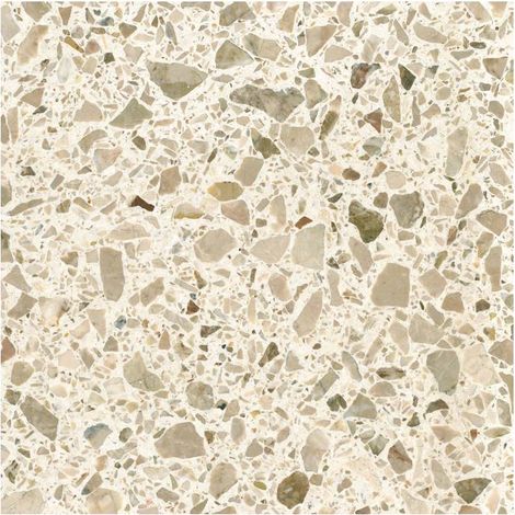 Decoon – Carrelage effet marbre terrazzo beige 60 x 60 cm – Finition mate – Incrustations ocre et caramel – Résistant à l'usure (1/5)