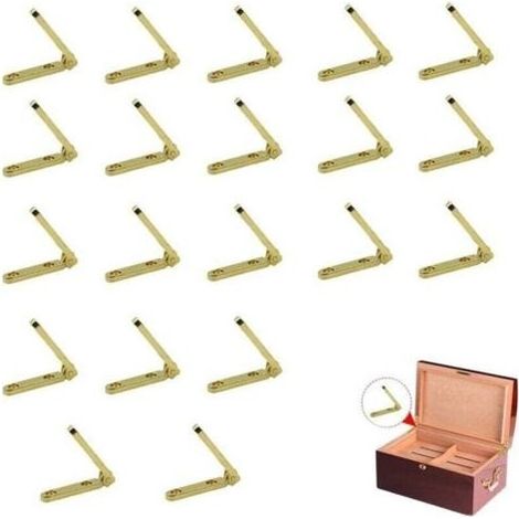PA Mini Charnières Cachées En Laiton Doré Pour Meubles Boîte Bijoux Cadeau DIY 20 Pièces 30x30mm (1/4)