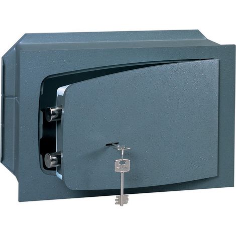 Cassaforte a muro con chiave 36x24x19,5 cm Spessore 8 mm - 2 catenacci + 1 ripiano 8A010.31