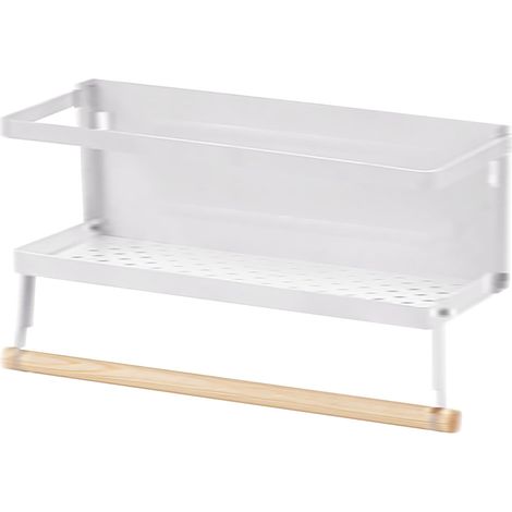 Etagère Magnétique Pliable Pour Essuie-Tout - 1 Niveau - Pour Réfrigérateur En Acier - Blanc - 31,7 x 11 x 17,8 cm - 1 Pièce
