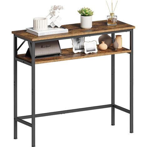 Console pour Couloir, Table de Salon Fine à 2 Niveaux, 24 X 75 X 75 Cm (1/5)