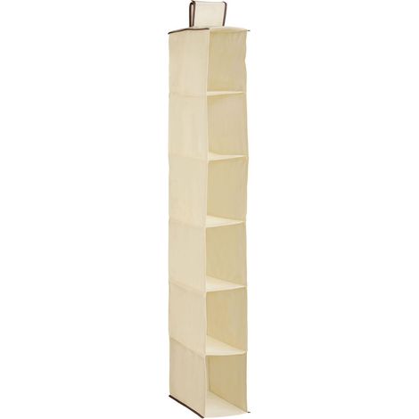 Premier Housewares 6 Section Cream Hanging Shoe Organiser (1/3)
