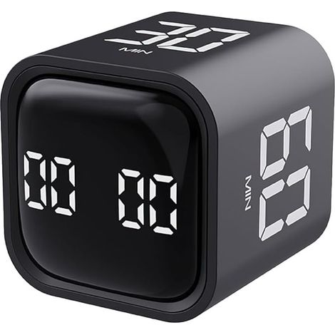 Minuteur de Cuisine Cube avec Capteur de Gravité – Réglages 5/10/30/60 min, Personnalisable pour Cuisine, Bureau et Étude (1/5)
