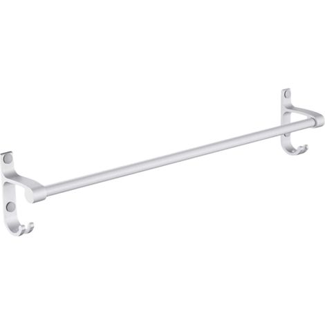 Barra para toallas de aluminio para montaje en pared con soporte para esponja para baño - Fácil instalación con ganchos