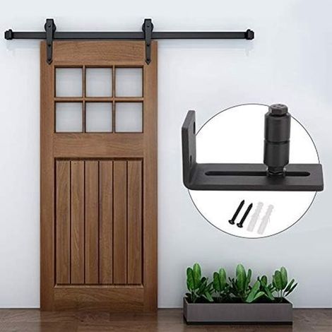 Dailygoods, Guía inferior totalmente ajustable, Acero al carbono, Puertas correderas, Fácil instalación, Negro, Guía para puerta (1/5)