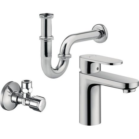 Kit raccordi 100 Hansgrohe WTM Vernice 100 Valvola ad angolo Schell Sifone tubo comfort