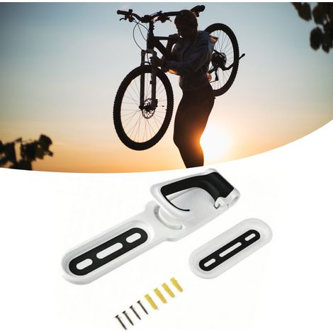 Support mural vélo design vertical, rangement pratique pour garage, porte-vélos mural robuste, fixation facile, accroche vélo noir et blanc, support économiseur d'espace. (1/5)