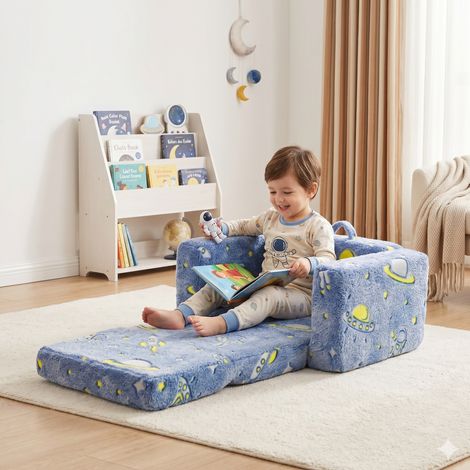 OKWISH Kinder-Klappsessel, ausklappbar zur Liege, Stoff, 106 x 65 x 28,5 cm (1/5)
