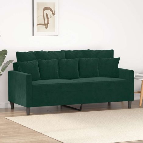 Canapé-Sofa à 2 places Vert foncé 140 cm Velours 982966 (1/5)