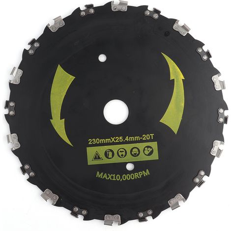 Ortviai Lame de scie circulaire pour débroussailleuse – Acier à haut carbone, 230 mm (9 po), 20 dents, trou central 25 mm