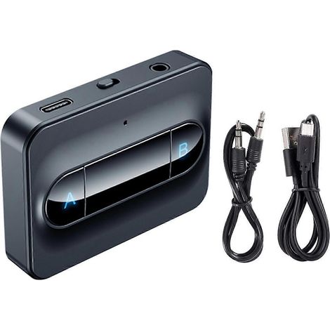 Émetteur audio Bluetooth 5.0 C31 avec prise auxiliaire 3,5 mm, adaptateur Bluetooth portable pour voiture, PC, TV et casque audio (noir). (1/4)
