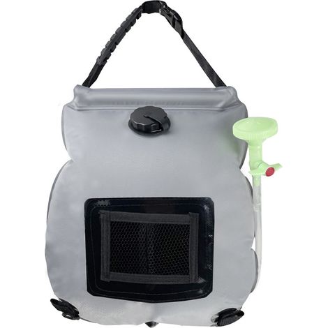Sac Douche Solaire Extérieur - 20 L - Sac à Eau Pliable pour Camping - PVC Écologique - Thermomètre Intégré - Usage en Plein Air