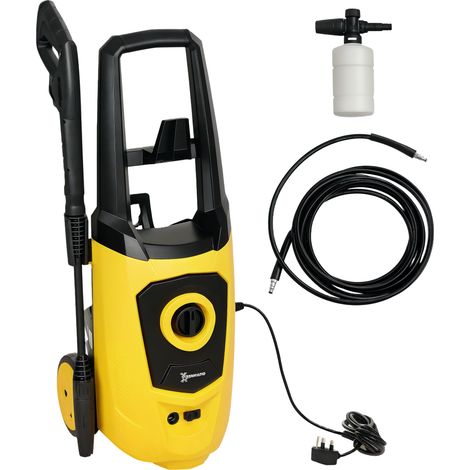 DURHAND 1800W High Pressure Washer, 150 Bar Pressure, 510 L/h Flow, High-Performance Portable Power Washer Jet Wash Cleaner with 6M Hose, Snow Foam Bottle for Garden, Car, Furniture, Yellow