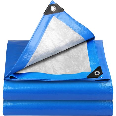Bâche imperméable et résistante - 3 m x 4 m - Bleu - pour Meubles, Sol - Multifonctions (1/5)
