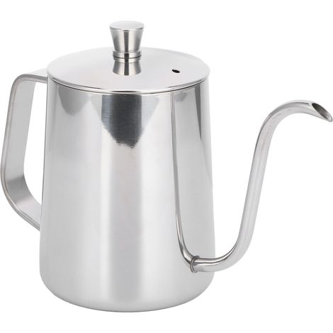 Bouilloire à café filtre 600 ml en acier inoxydable 304, bec fin, corps épais, avec couvercle (1/5)