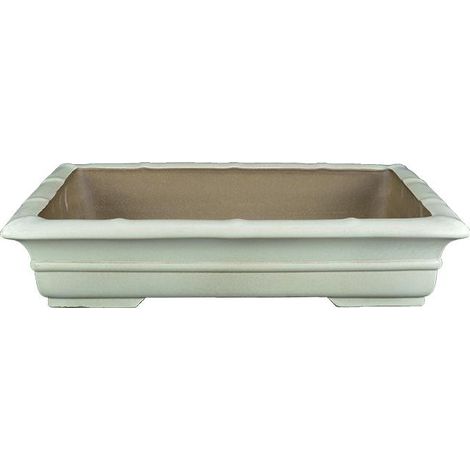 Vaso per bonsai rettangolare in gres smaltato verde acqua 42,5x29x8 cm - YP106PV3