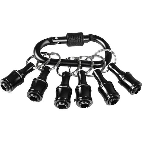 Bithalter 1/4 Zoll Sechskant-Schraubendreher-Bits, Verlängerungsstange, Schlüsselanhänger, Schraubenadapter, Bohrer, Bohrerbithalter, Schwarz (1/5)