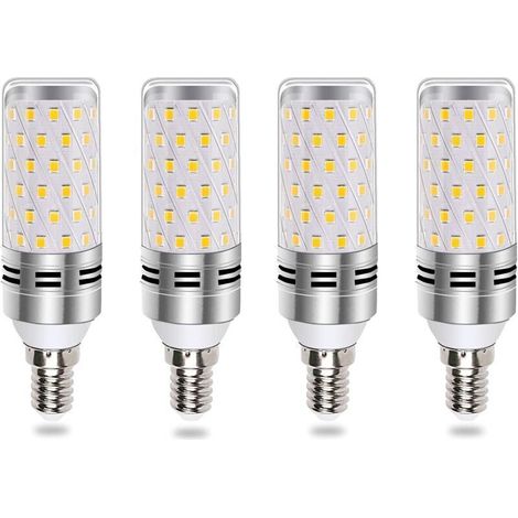 Ampoule E14 Mais LED 16W Blanc Froid 6000K, Équivalent Halogène E14 100W 120W, 1600LM, 360° Lumiere, AC 175-265V, Ampoule E14 Bougie LED pour Lustre/Applique/Lampe Chevet, non-dimmable, lot de 4