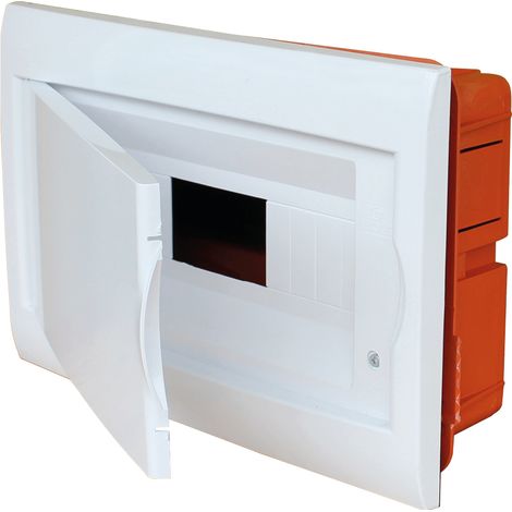 Unterputz schaltschrank 12 module mit weißer rahmen und weißer tür  315x215x75mm IP40 FAEG - FG14612