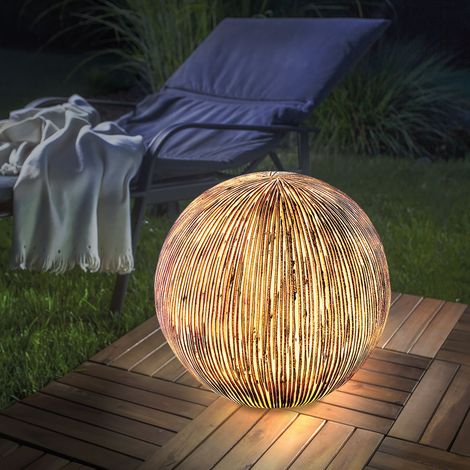 esotec Solarkugel Ribbed-Ball Kugelleuchte Garten ⌀26cm Sandsteinoptik 102676