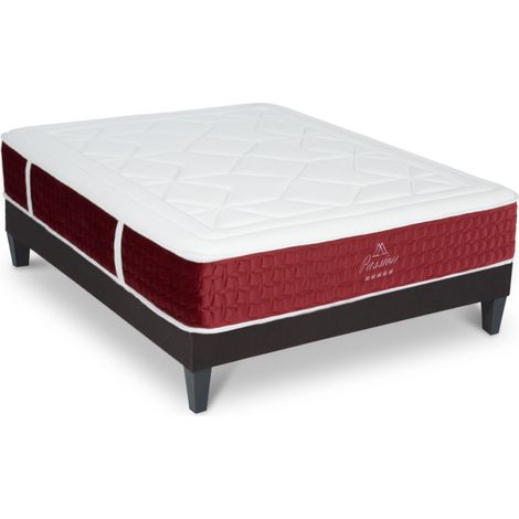 Ensemble Matelas Passion Ressorts ensachés Accueil mémoire et sommier en kit - 160 x 200 cm (1/5)