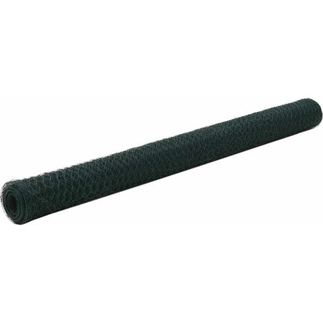 Alambrada de gallinero acero revestimiento PVC verde 25x1,5 m vidaXL