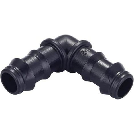 Coude - 16 mm - Pour Raccordement De Tuyaux - Plastique Noir - 1 Pièce (1/2)