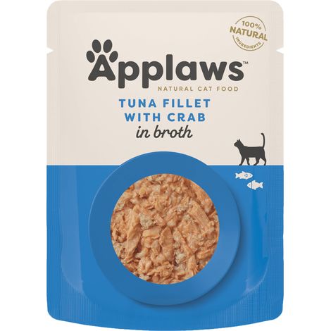 Applaws Premium Cibo umido per gatti Filetto di tonno con granchio in brodo 70g