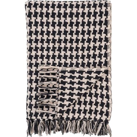 Side Plaid 130x180cm schwarz, beige.