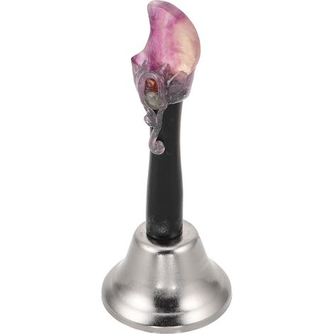 Timbre de mano de aleación de cristal, campana antigua de 17 cm, adecuado para bodas, oficinas y ceremonias espirituales.