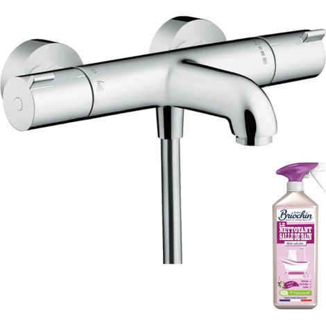 Hansgrohe – Mitigeur thermostatique de baignoire – Finition métal chromé – Entraxe 150mm – Débit 20l/m – Technologie AIR POWER pour jet doux