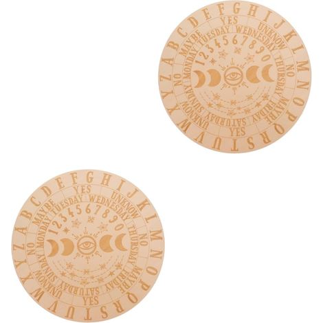 2pièces Planche De Divination Bois Accessoire De Et Radiesthésie Bureau Décoratif avec Symboles Astrologiques (1/5)