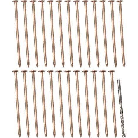 Lot de 25 clous tueurs d'arbre en cuivre de 10,2 cm avec foret, clous pour enlever les souches et les racines (1/5)