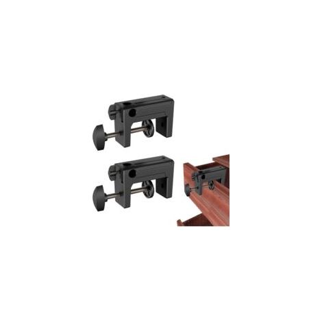 Abrazaderas en C, abrazaderas en C universales, clips de fijación de plástico, aptas para vallas, cajones, etc., accesorios de instalación, abrazaderas en C, juego de 2, negras. - Crezuo (1/4)