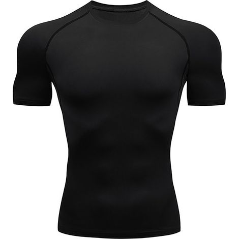 Atmungsaktives Kurzarm-Kompressionsshirt für Herren für Sport und Training, schwarz, Größe M (1/5)