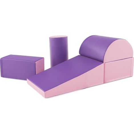 Ensemble d'escalade et de rampage enfant violet 5 pièces en mousse EPE avec PU imperméable et housse déhoussable pour maison, crèche (1/5)