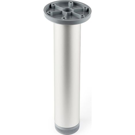 Juego de 4 patas regulables de aluminio cilíndricas con una altura de 200 mm y acabadas en anodizado mate. Dimensiones: 40x40x200 mm -
