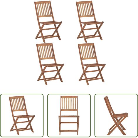 Akazienholz - Klappbare Gartenstühle 4 Stk. Massivholz Akazie (1/5)