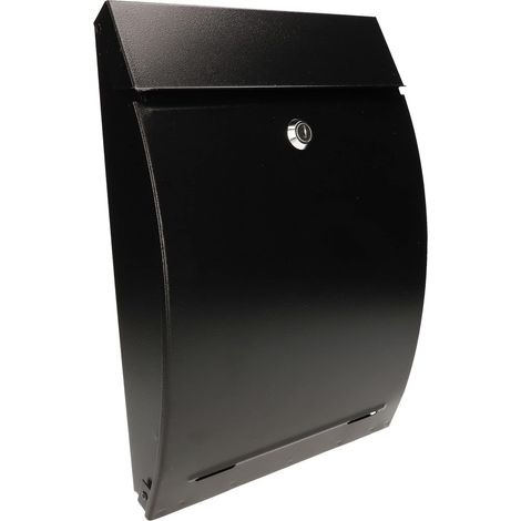 KOTARBAU Boîte aux lettres 340 x 245 x 75 mm Noir mat Format A-4 Convexe pour journaux, avions (1/5)