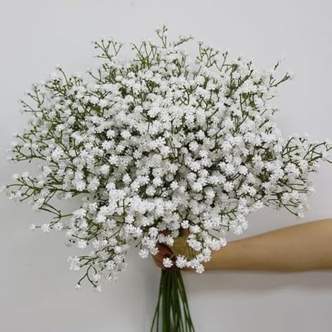 Lot de 54 fleurs artificielles d'haleine de bébé en vrac - 52,1 cm de long - Fleurs de gypsophile artificielles pour bouquets floraux, fête de mariage, décoration d'intérieur (1/5)